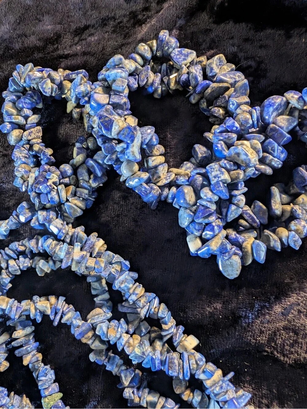 Blue Sodalite Chip Stone Necklace and Bracelet lott